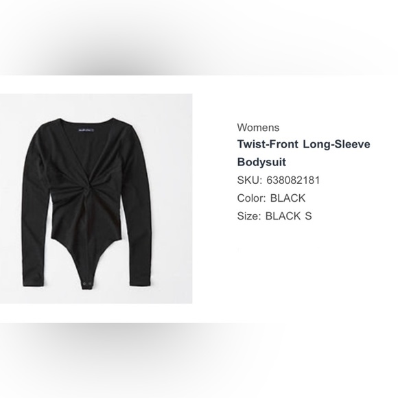 Abercrombie Twist-Front Ling-Sleeve Bodysuit - Picture 3 of 3